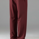 Mehroon Straight fit Pleated Pant with Drawstring