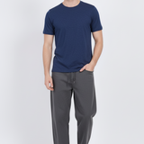 Blue slub T-shirt