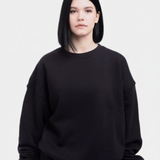 Black Oversized Crew Neck Sweatshirt