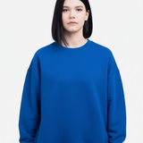 Oversized Crew Neck Sweatshirt: Blue