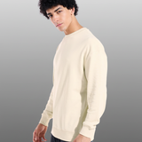 Beige Oversized Crew Neck Sweatshirt