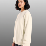 Beige Oversized Crew Neck Sweatshirt