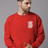Oversized Crew Neck Sweatshirt: Red Humanity