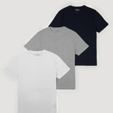 Navy, Grey & White 3 Pack T-Shirts