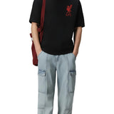 LIVERPOOL FC Black OVERSIZED T-SHIRT