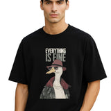 Everything is Fine Black Oversized T-shirt