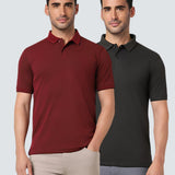 Heganwalk Menโs Polo T-Shirt โ Pack of 2 ( Mahroon, Black )