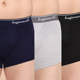 Heganwalk Pack of 3 Pocket Trunks Grey/NavyBlue/Black
