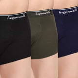 Heganwalk Pack of 3 Pocket Trunks Olive/NavyBlue/Black