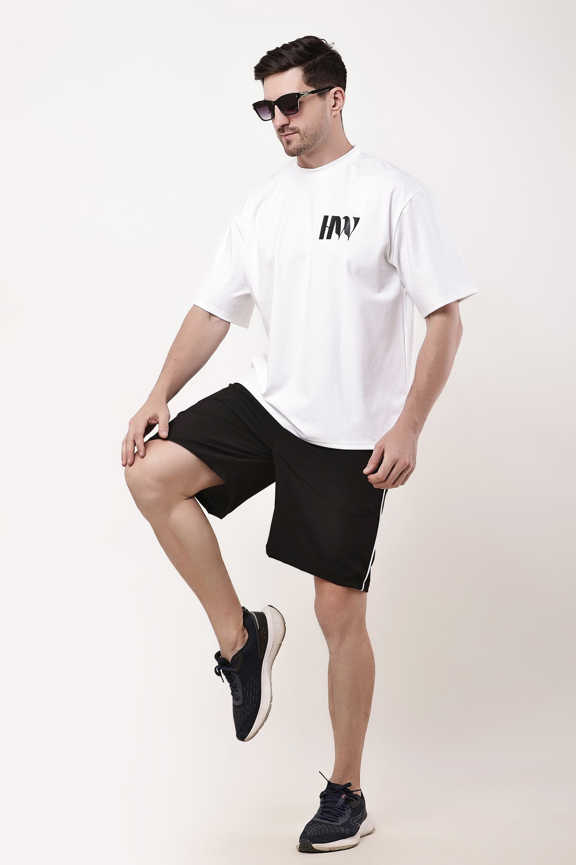 Men's GreyTraining Shorts: Black and Grey