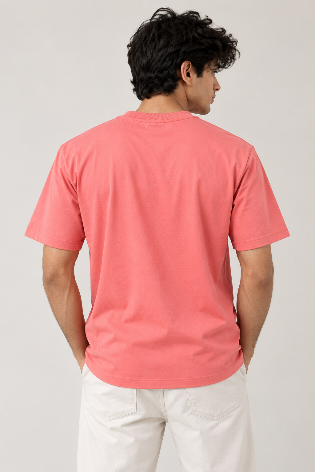Solid Pink Regular fit- T-shirt