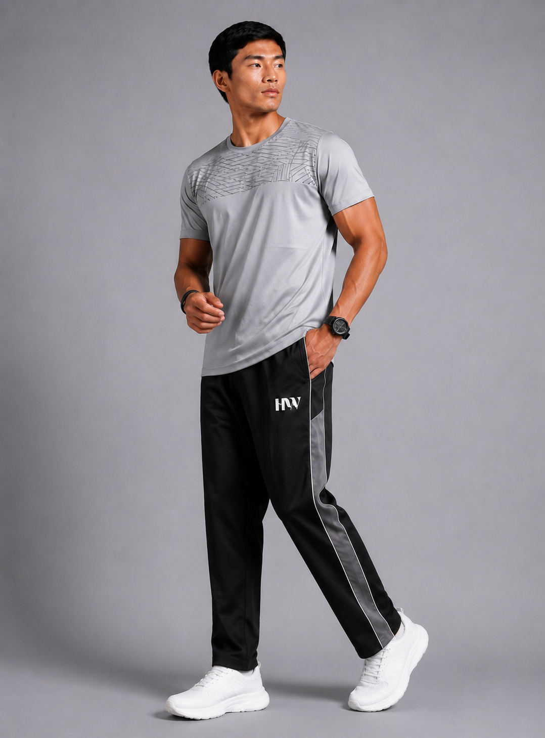 Men's Black Active Day Out Trackpants
