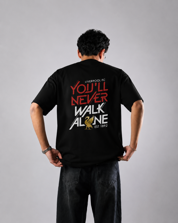 LIVERPOOL FC Black OVERSIZED T-SHIRT