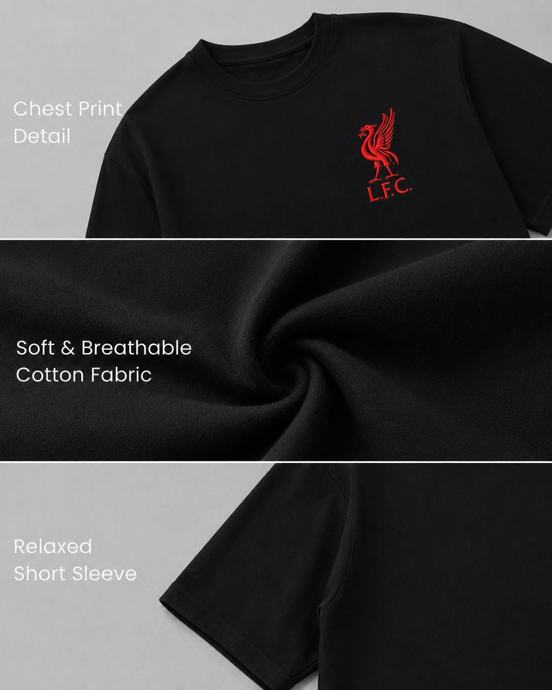 LIVERPOOL FC Black OVERSIZED T-SHIRT