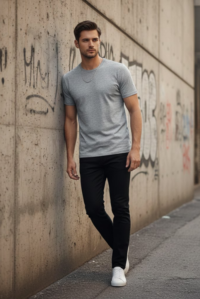 Navy, Grey & White 3 Pack  T-Shirts