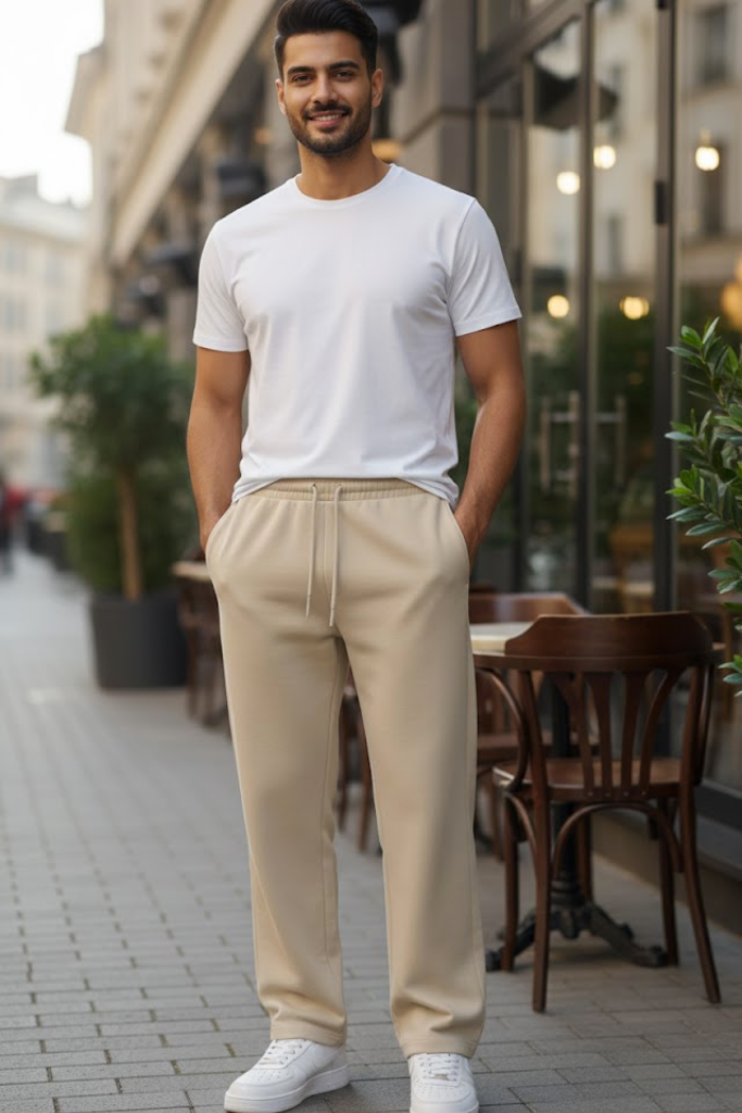 Classic Straight Fit Joggers Beige