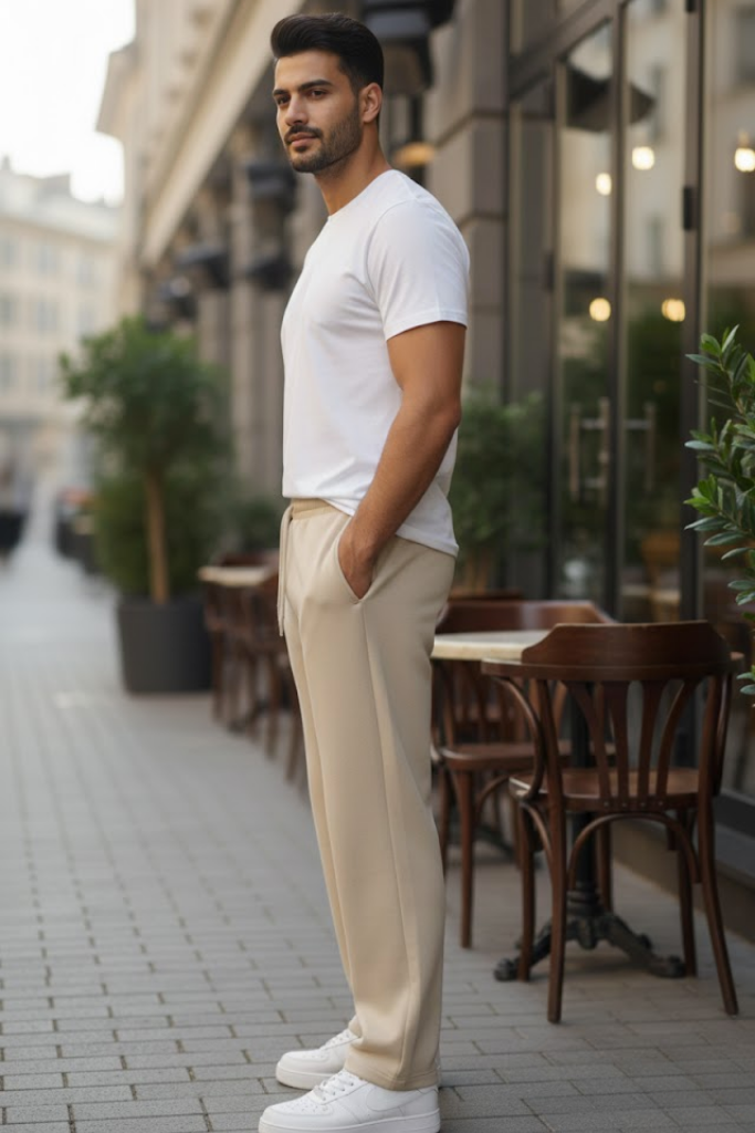 Classic Straight Fit Joggers Beige