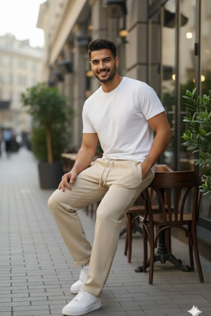 Classic Straight Fit Joggers Beige