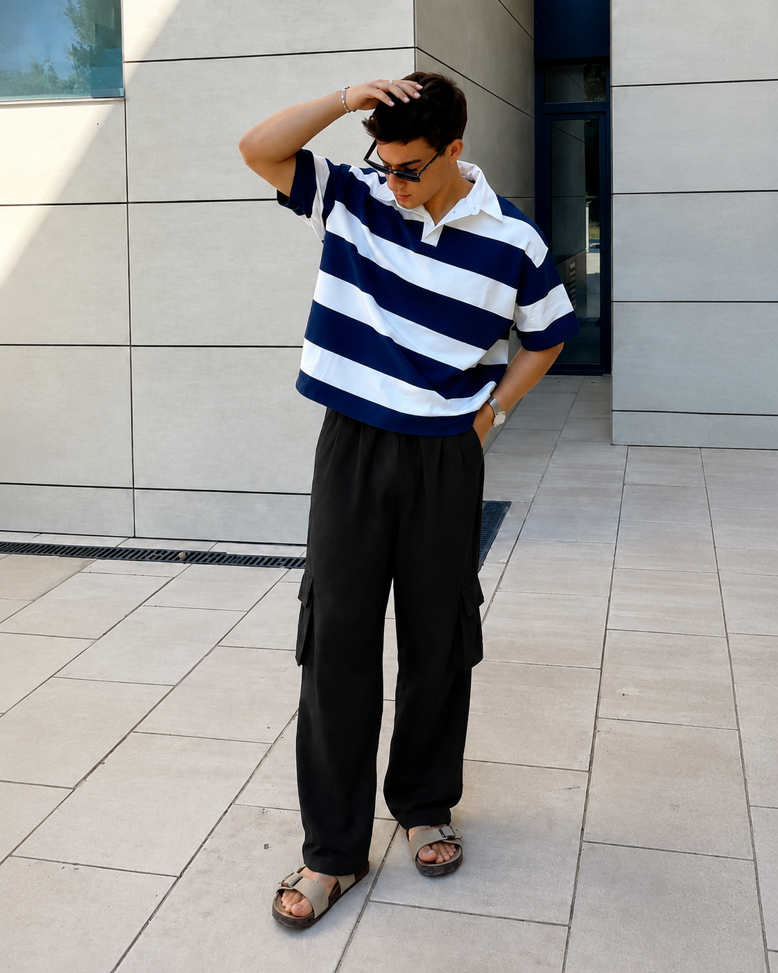 Relaxed Fit Cargo: Black