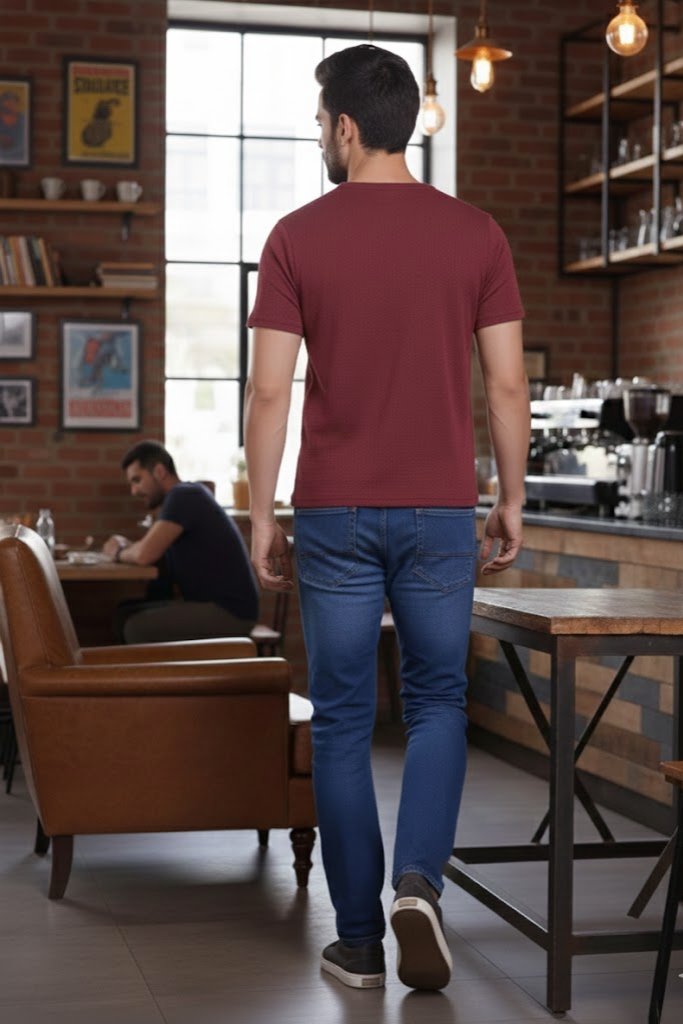 Waffle Mehroon T-shirt