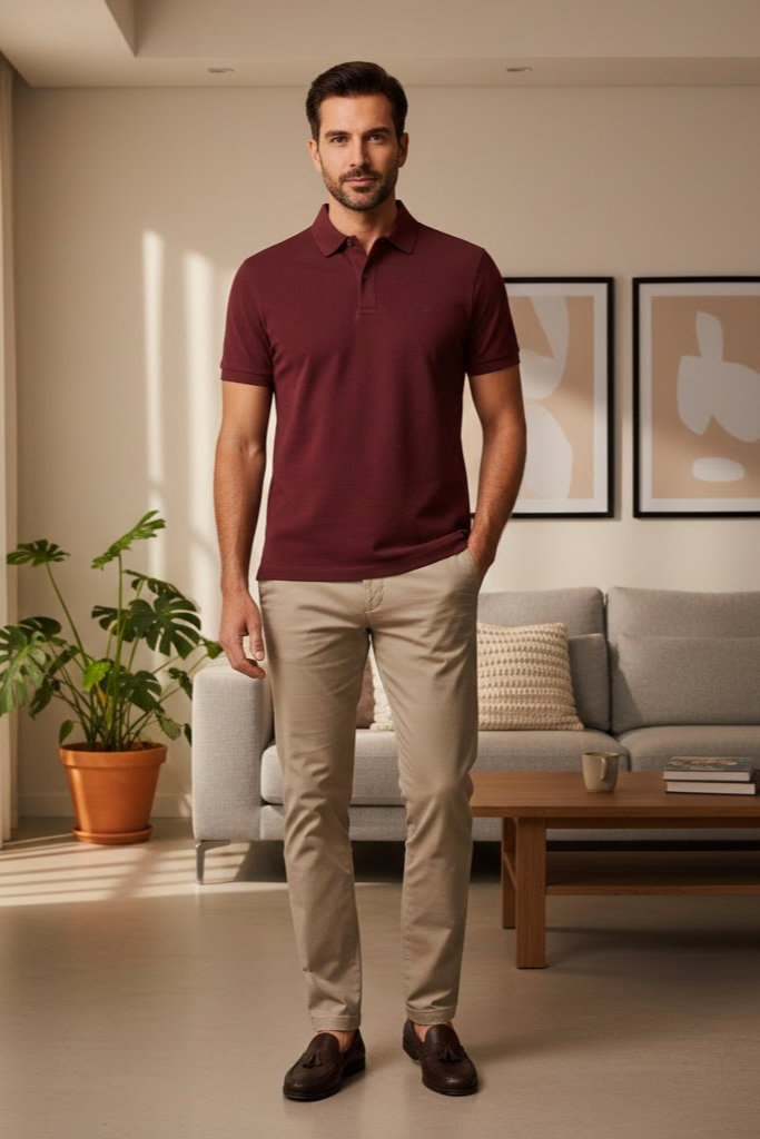 Heganwalk Men’s Polo T-Shirt – Pack of 3 (Maroon, Black, Grey)