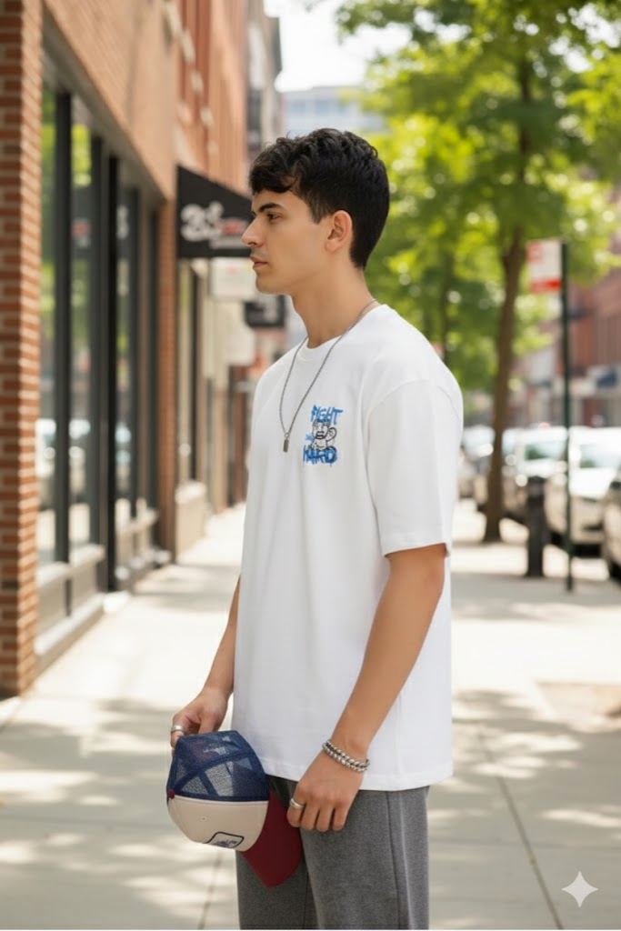 Fight Hard Panda Tshirt : White