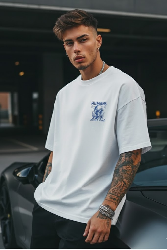 Human White Oversized T-shirt