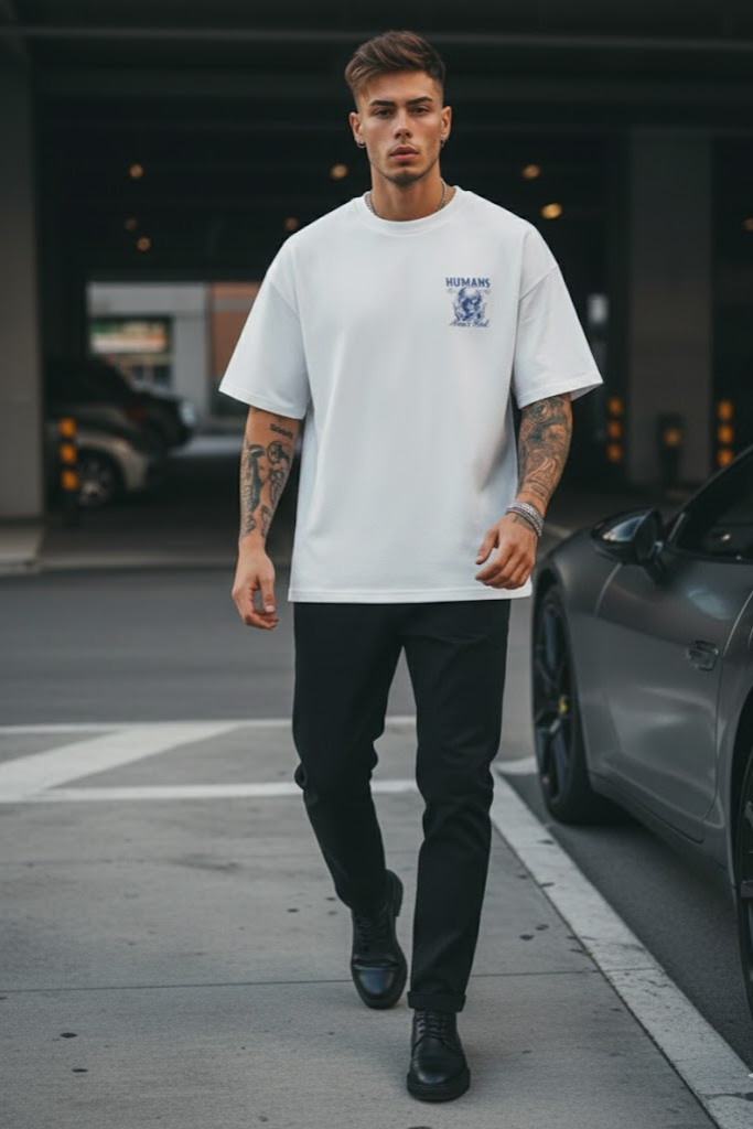 Human White Oversized T-shirt