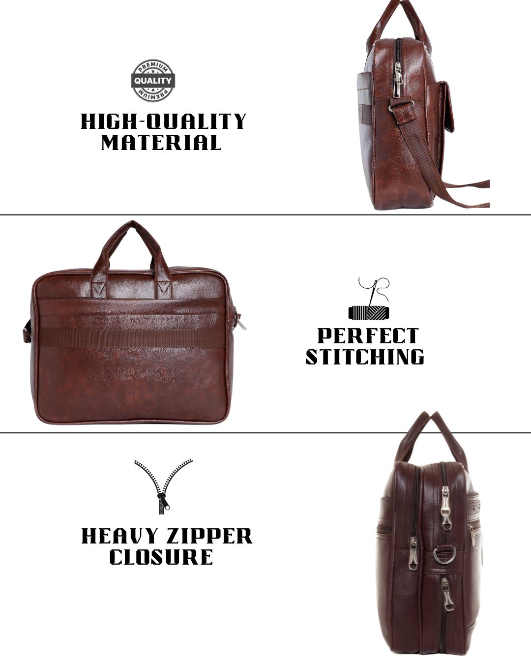 Heganwalk Premium Brown Laptop Office Bag – Sleek, Durable & Functional