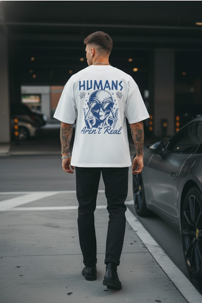 Human White Oversized T-shirt