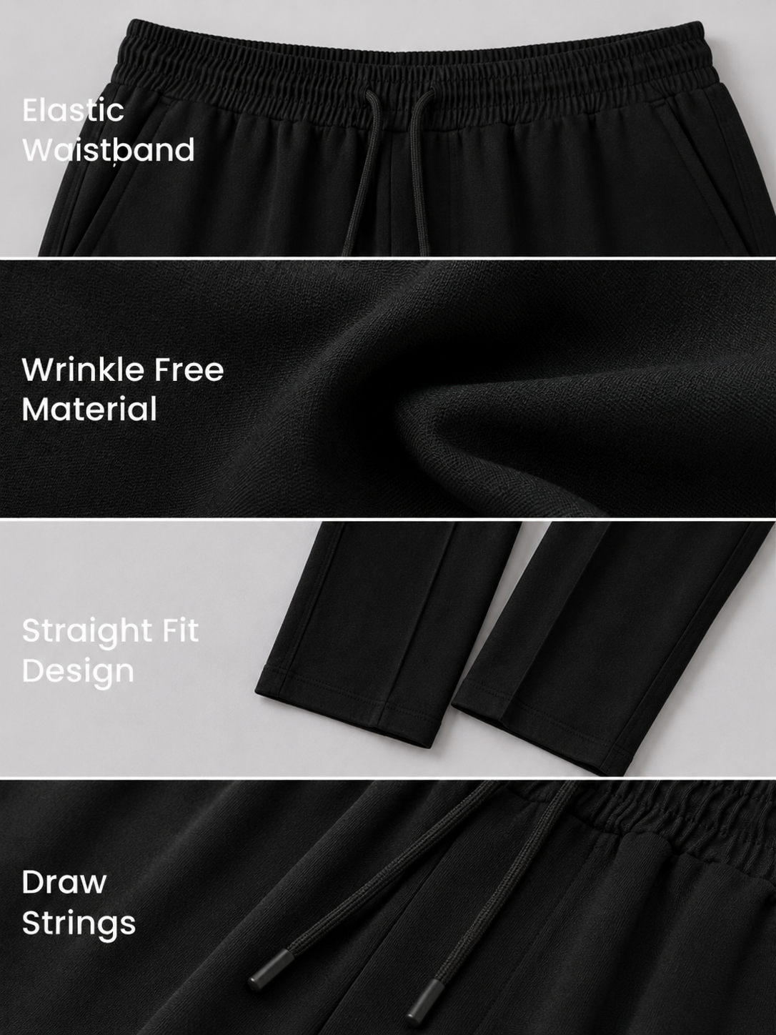 Relaxed Fit pant- With Drawstring Black