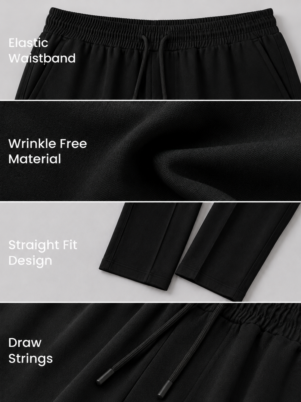Relaxed Fit pant- With Drawstring Black