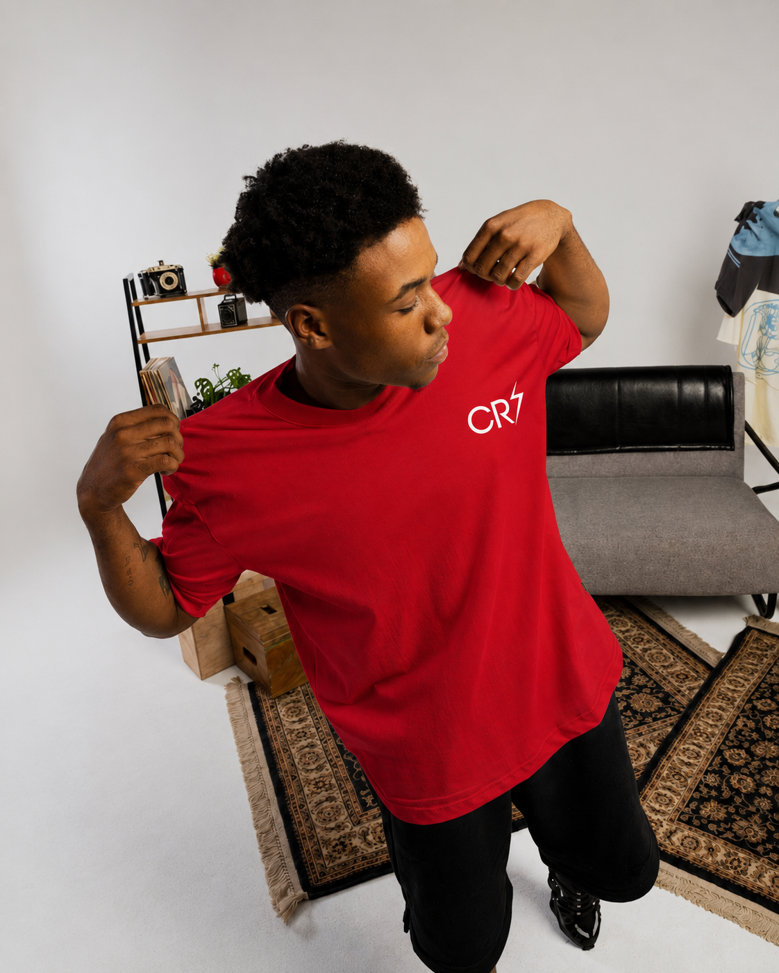 RONALDO RED OVERSIZED T-SHIRT