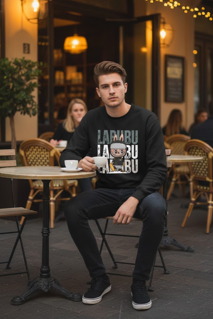 Oversized Crew Neck Sweatshirt: Labubu