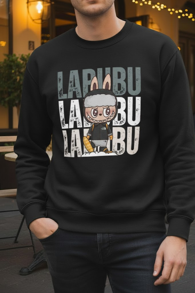 Oversized Crew Neck Sweatshirt: Labubu
