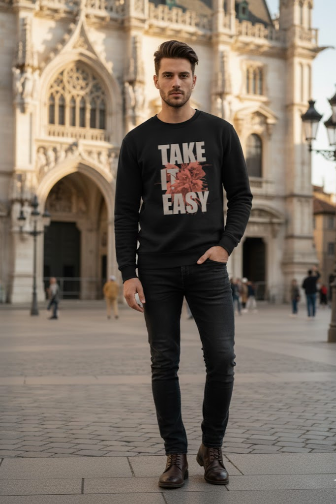 Oversized Crew Neck Sweatshirt: Take It easy