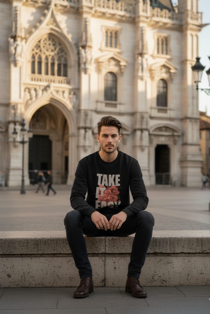 Oversized Crew Neck Sweatshirt: Take It easy