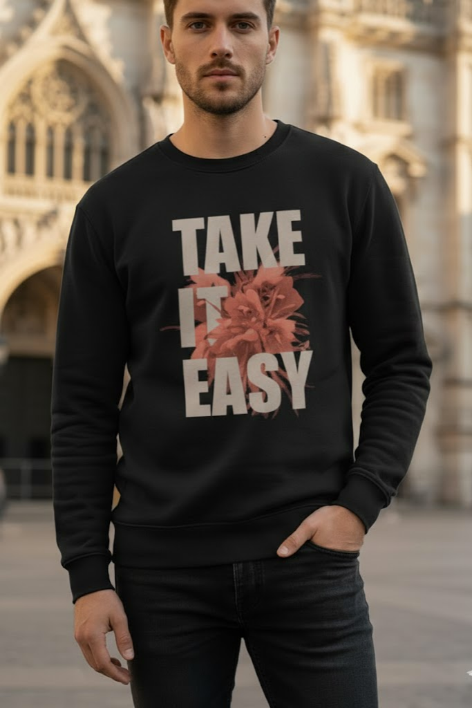 Oversized Crew Neck Sweatshirt: Take It easy