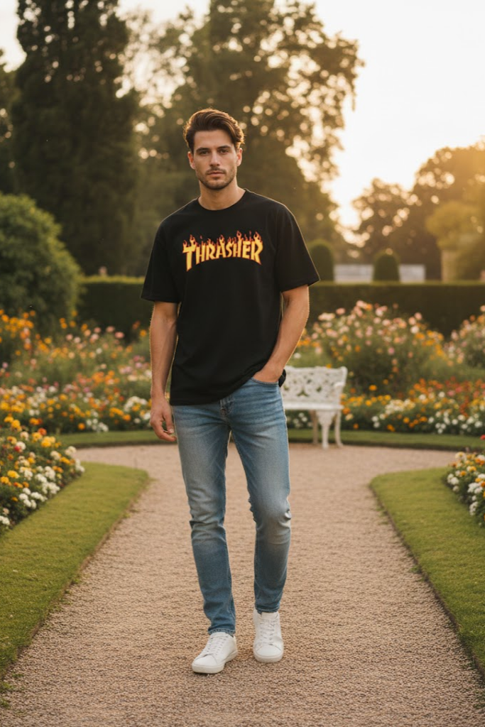 Thrasher Black Oversized T-shirt