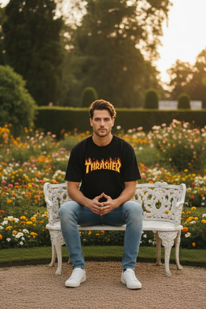 Thrasher Black Oversized T-shirt
