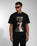 Everything is Fine Black Oversized T-shirt