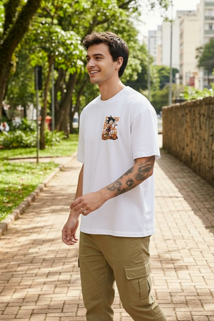 DragonBall White oversized T-shirt