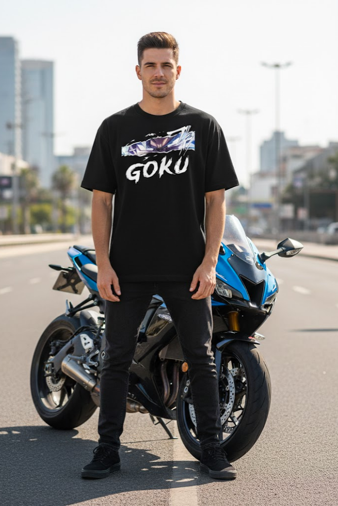 Goku Anime Black Oversized T-shirt