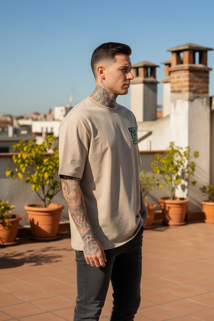 Self Love Beige Oversized T-shirts