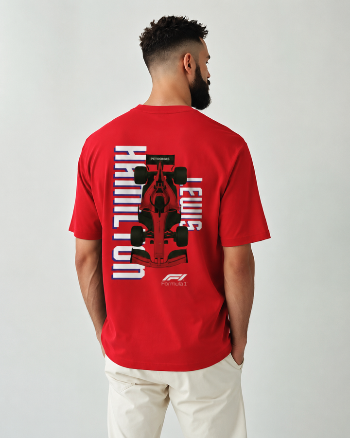 LEWIS HAMILTON RED OVERSIZED T-SHIRT