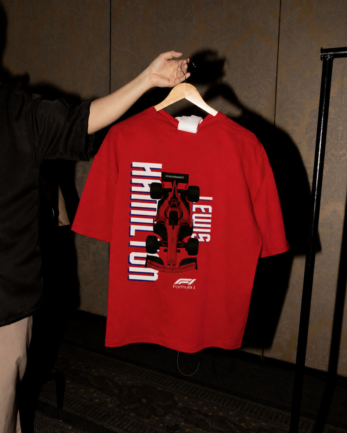 LEWIS HAMILTON RED OVERSIZED T-SHIRT