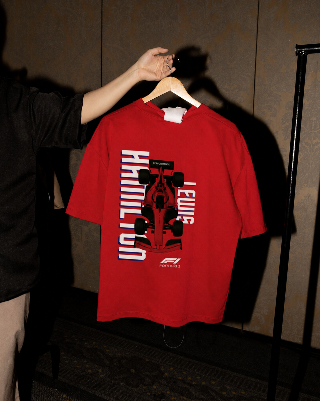 LEWIS HAMILTON RED OVERSIZED T-SHIRT