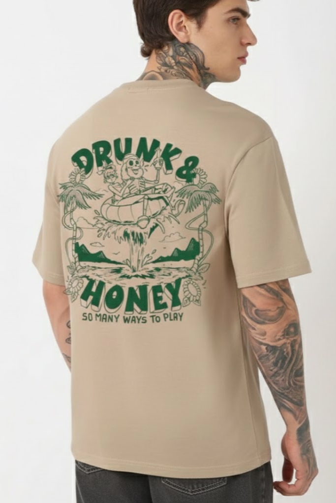 Self Love Beige Oversized T-shirts