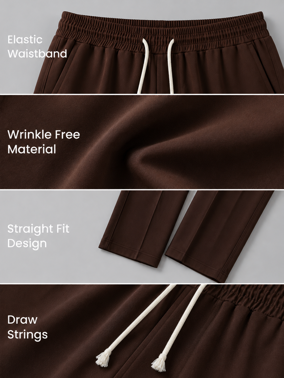 Relaxed Fit pant- With Drawstring Brown