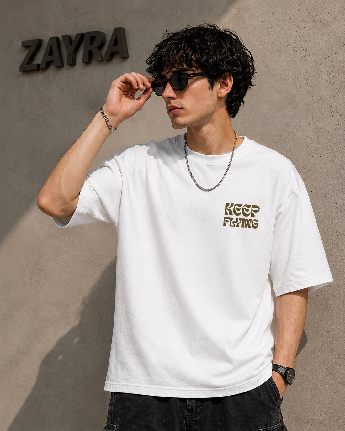 Keep flying White oversized T-shirt